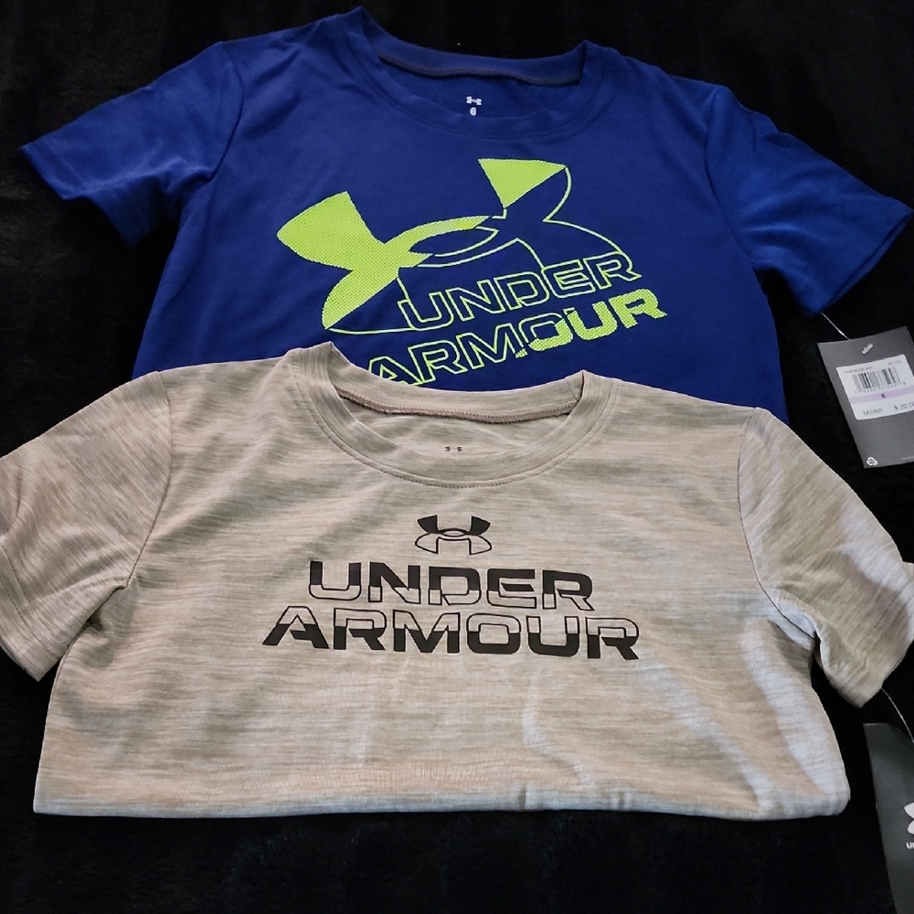 Under Armour Blue and Gray Short Sleeve Tees